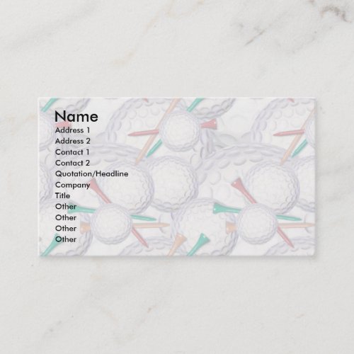 Profile Card Template - Golf Business Card