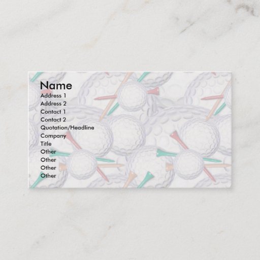 Customizable Profile Card Template - Golf Business Card