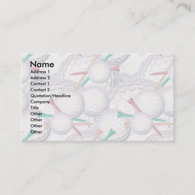 Profile Card Template - Golf (Front)