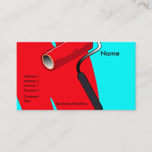 Profile Card Template - Paint Roller Business Card Templates