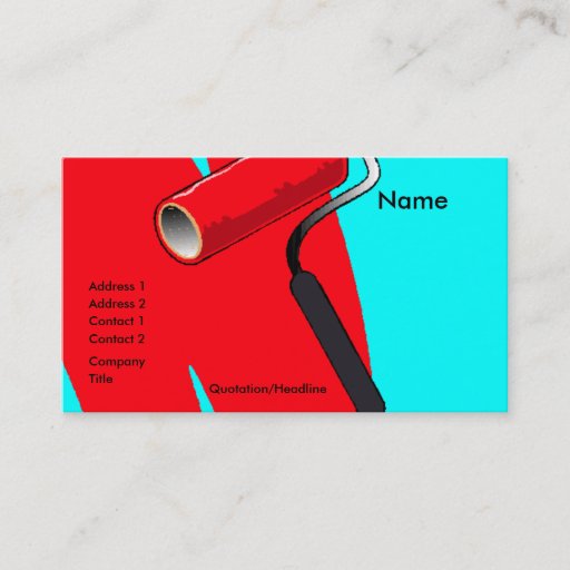 Customizable Profile Card Template - Paint Roller Business Card Templates