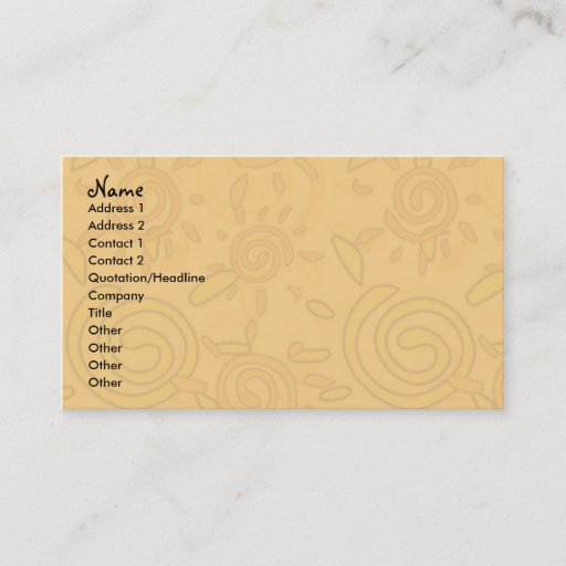 Customizable Profile Card Template - Swirled Suns Business Card Templates
