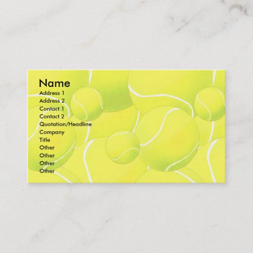 Customizable Profile Card Template - Tennis Business Card