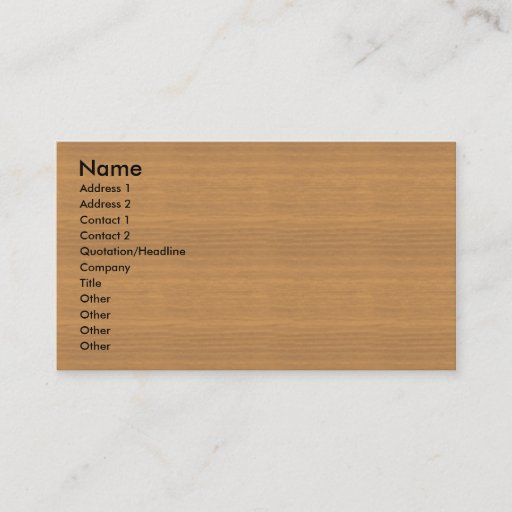 Customizable Profile Card Template - Woodgrain Texture Business Card Template
