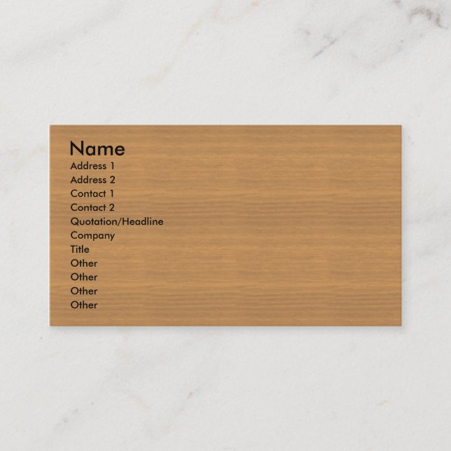Profile Card Template - Woodgrain Texture (Front)