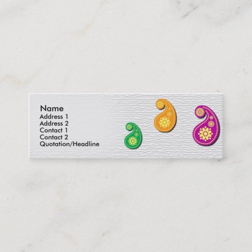 Profile Card Traditional Indian style motif Mini Business Card