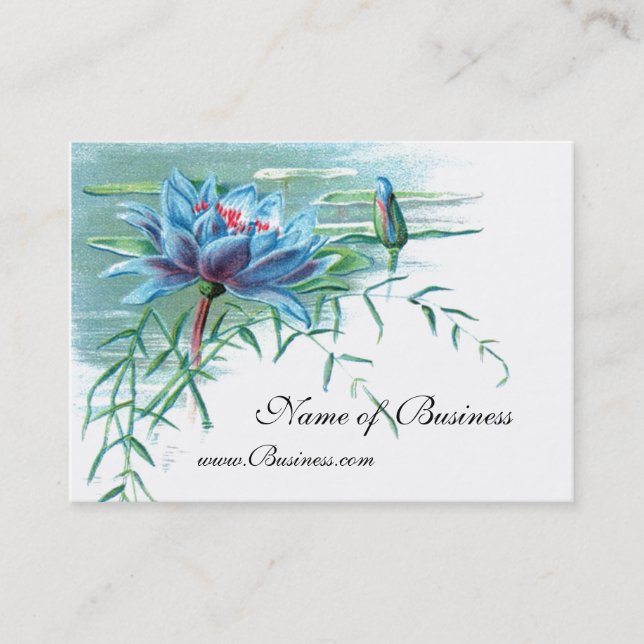 Profile Card Vintage Blue Water Lily (Front)