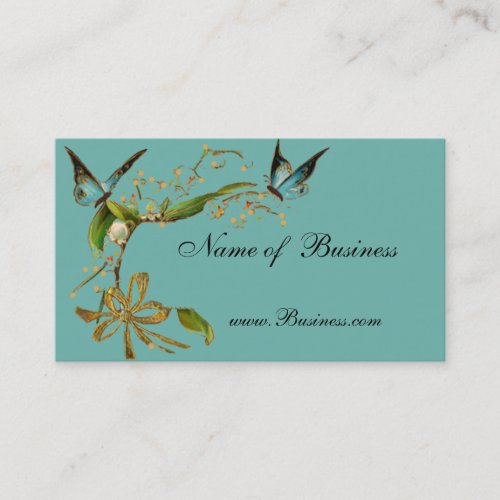 Profile Card Vintage Butterflies Teal Business Card Templates