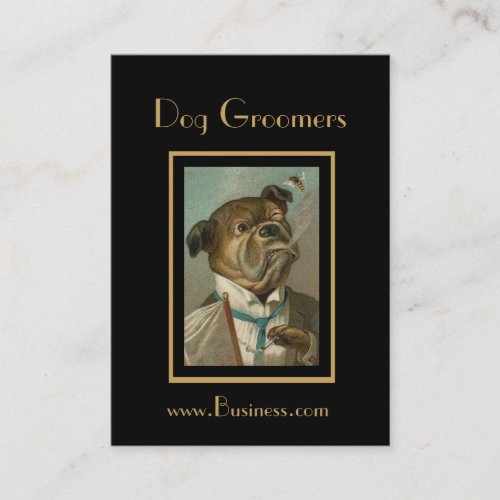 Profile Card Vintage Dog Groomers Business Card Templates
