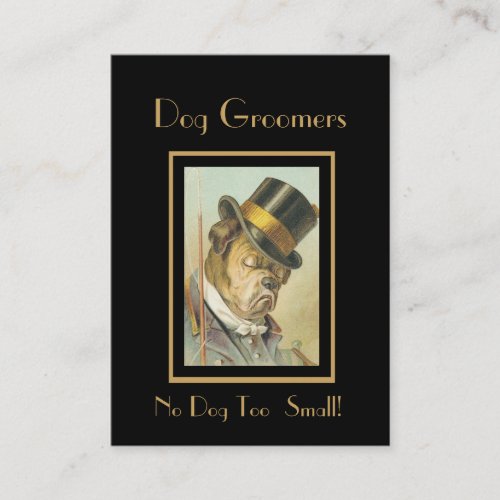 Profile Card Vintage Dog Groomers 2 Business Card Template