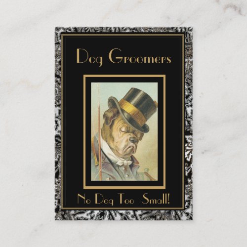 Profile Card Vintage Dog Groomers 2 Frame Business Card Template