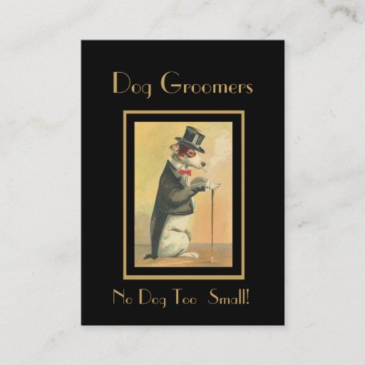 Customizable Profile Card Vintage Dog Groomers 4 Business Card