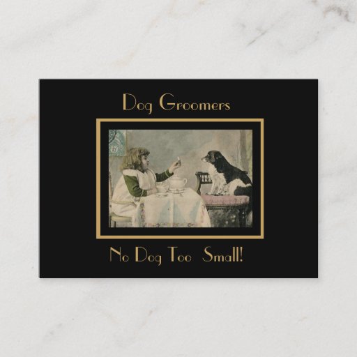 Customizable Profile Card Vintage Dog Groomers 5 Business Card Templates