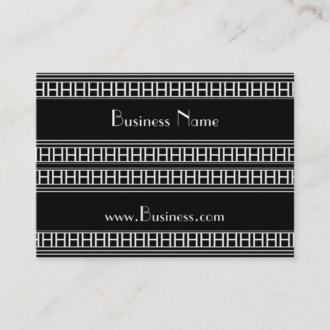 Profile Card Vintage Print Black White Art Deco (Front)