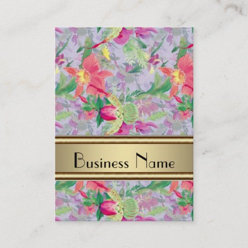 Customizable Profile Card Vintage Print Floral Business Card Template