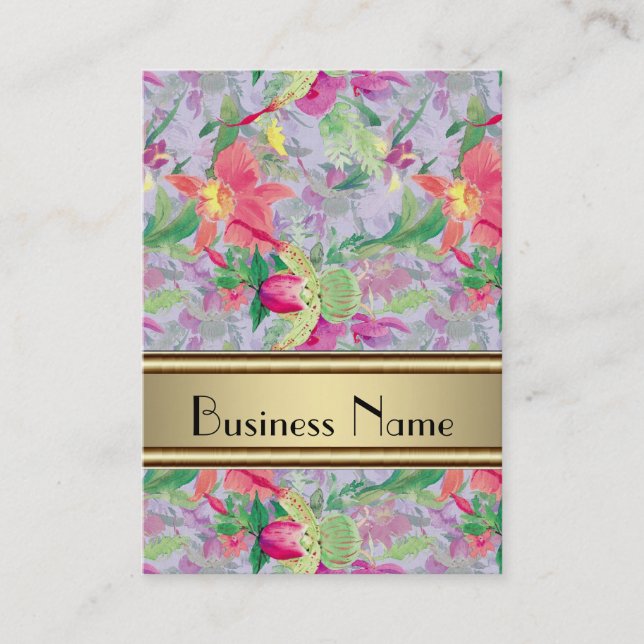 Profile Card Vintage Print Floral (Front)