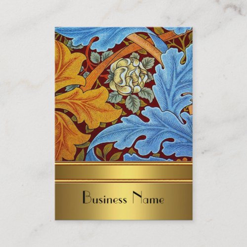 Profile Card Vintage Print William Morris Gold 2 Business Card Templates