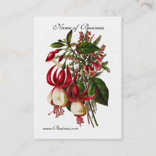Profile Card Vintage Red Floral Business Card