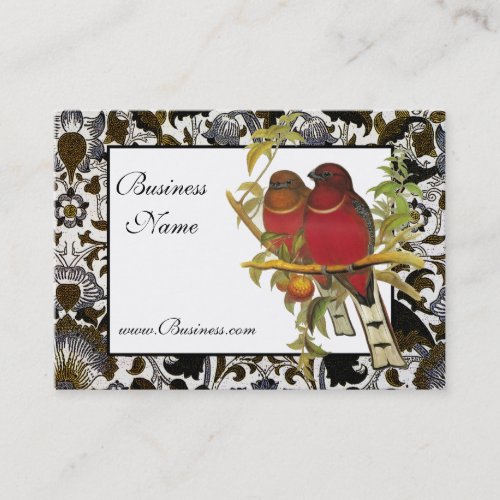 Profile Card Vintage Red-headed Trogon Birds Business Card Templates