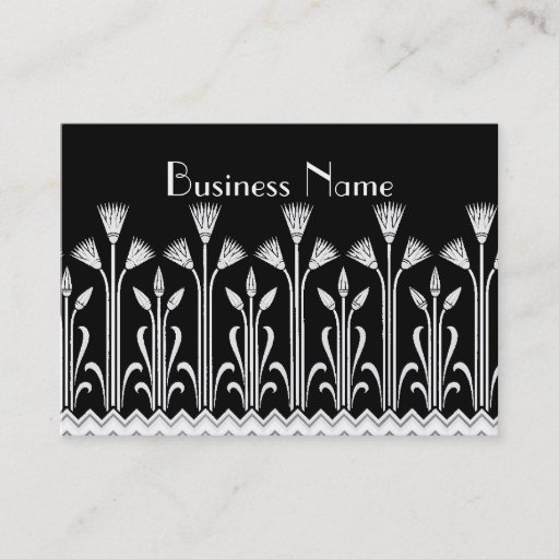 Customizable Profile Card Vintage Victorian Pattern Black White Business Card Template