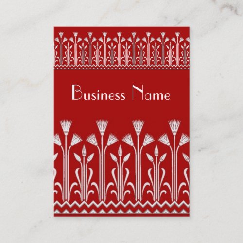 Profile Card Vintage Victorian Pattern Red White Business Card Templates