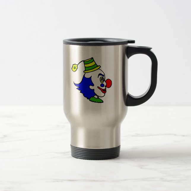 Profile Clown Head Travel Mug (Right)