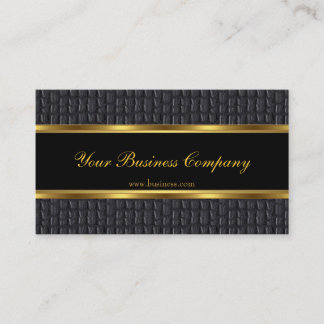 Profile Leather Look Gold Black Elegant Classy Business Card