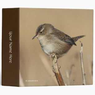 Profile of a Beautiful Marsh Wren 3 Ring Binder