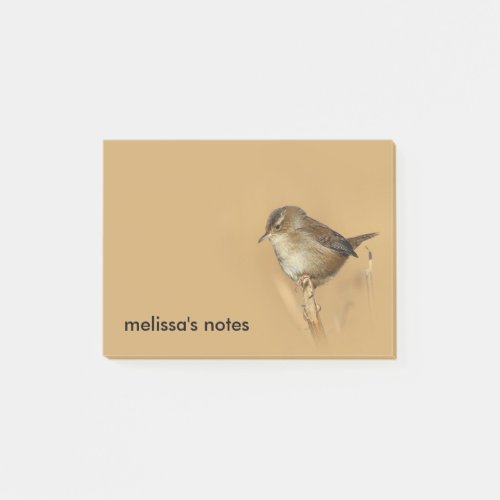 Profile of a Beautiful Marsh Wren Post_it Notes