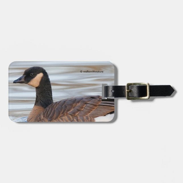 Profile of a Cackling Goose Luggage Tag (Front Horizontal)