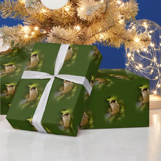 Profile of a Cute Grey Jay / Whiskeyjack Wrapping Paper (Holidays)