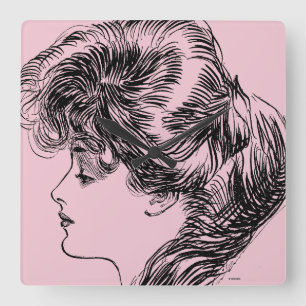 Profile Of A Gibson Girl, 1903 Square Wall Clock
