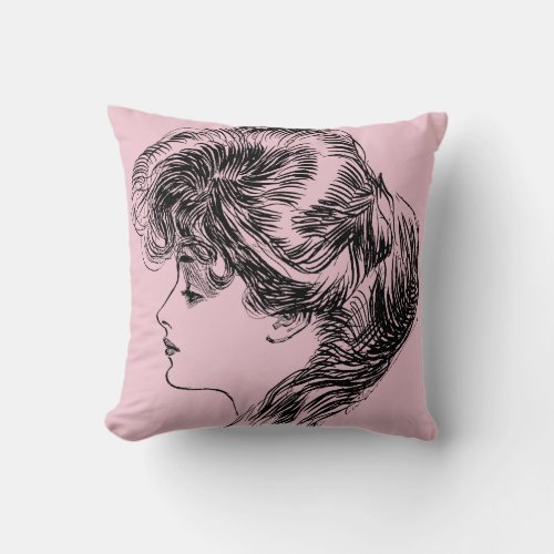 Profile Of A Gibson Girl 1903 Throw Pillow