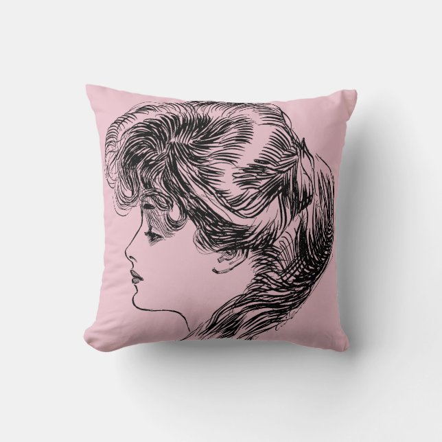 Profile Of A Gibson Girl, 1903 Throw Pillow (Front)