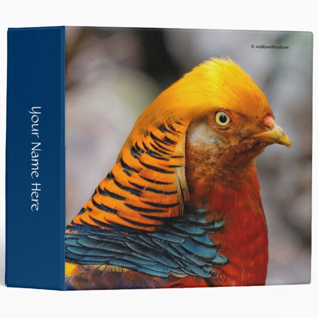 Profile of a Red Golden Pheasant 3 Ring Binder (Front/Spine)
