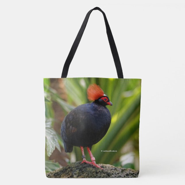 Profile of a Roul-Roul Crested Wood Partridge Tote Bag (Front)