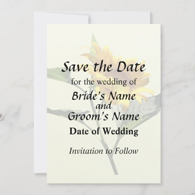 Profile of a Sunflower Save the Date (Front)
