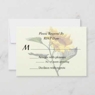 Profile of a Sunflower Wedding Supplies RSVP Card