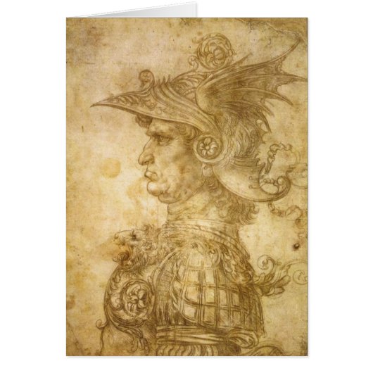 Profile of a warrior in helmet cards (Front)