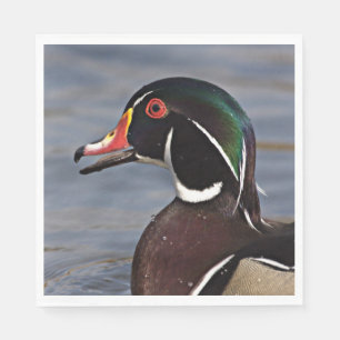 Profile of A Wood duck Napkins