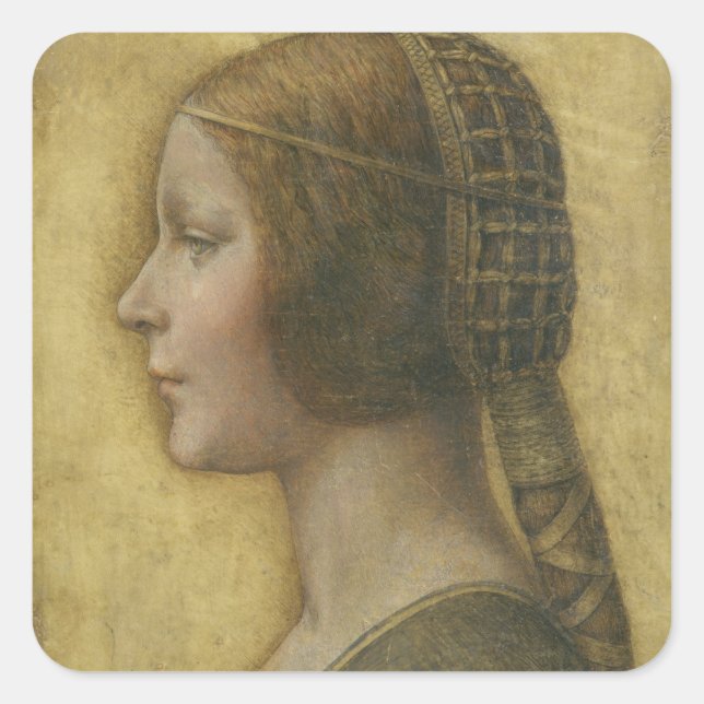 Profile of a Young Fiancee Square Sticker (Front)