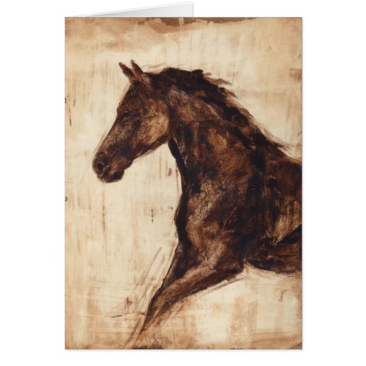 Profile of Brown Wild Horse (Front)