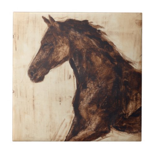 Profile of Brown Wild Horse Ceramic Tile