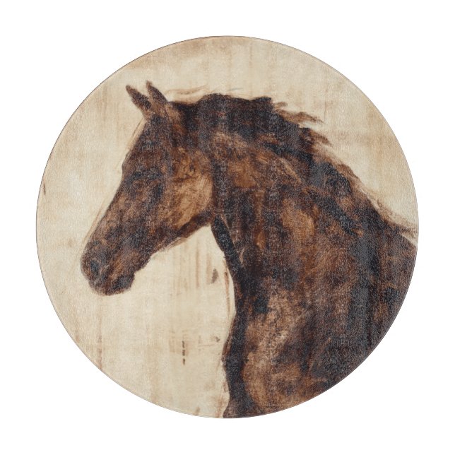 Profile of Brown Wild Horse Cutting Board (Front)