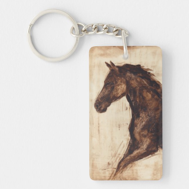 Profile of Brown Wild Horse Keychain (Front)