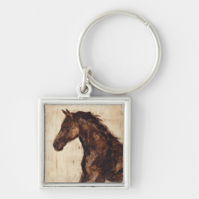 Profile of Brown Wild Horse Keychain (Front)