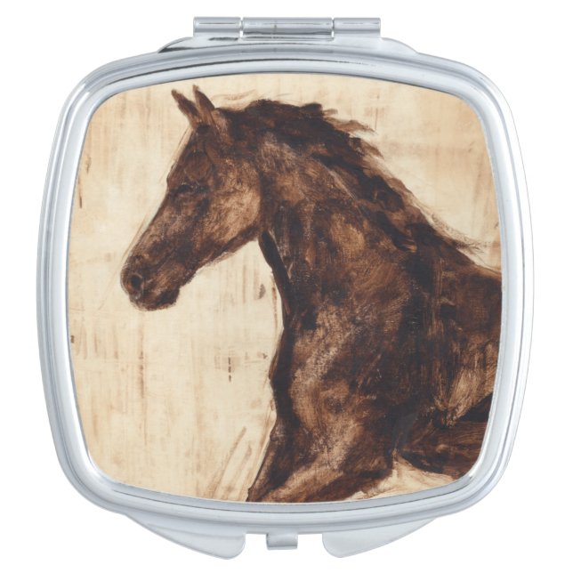 Profile of Brown Wild Horse Mirror For Makeup (Front)