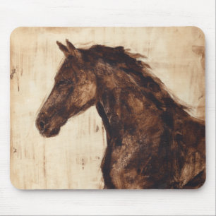 Profile of Brown Wild Horse Mouse Pad
