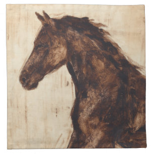 Profile of Brown Wild Horse Napkin