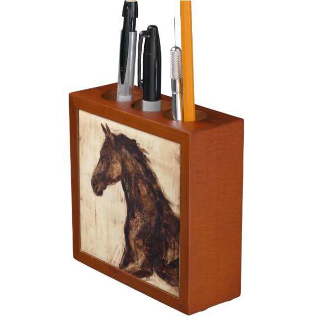 Profile of Brown Wild Horse Pencil/Pen Holder (In Situ)